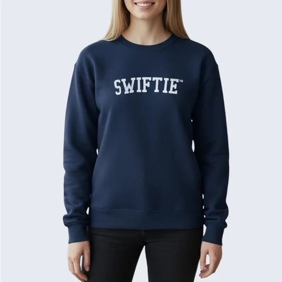 Taylor Swift The Eras Tour SWIFTIE Sweatshirt Navy XS - Picture 1 of 8